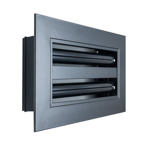 8"x4" Black Aluminum Linear 2-Slot Diffuser, Slim Modern AC Vent Cover for Wall, Ceiling & Floor