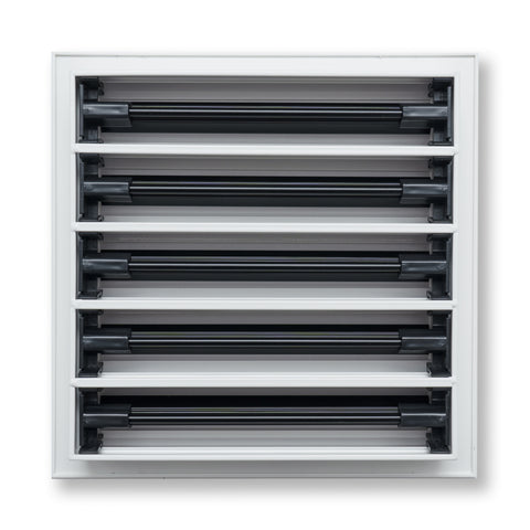 10"x10" White Aluminum Linear 5-Slot Diffuser, Slim Modern AC Vent Cover for Wall, Ceiling & Floor