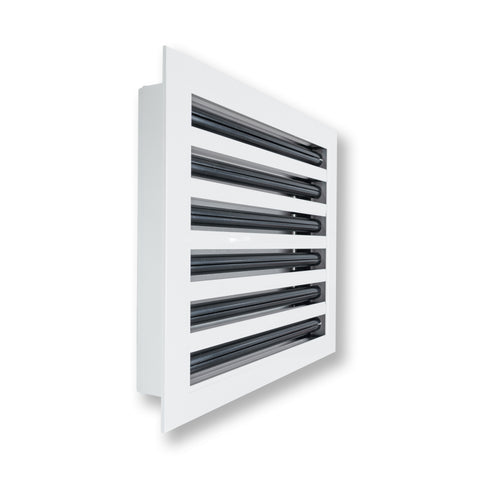 12"x12" White Aluminum Linear 6-Slot Diffuser, Slim Modern AC Vent Cover for Wall, Ceiling & Floor