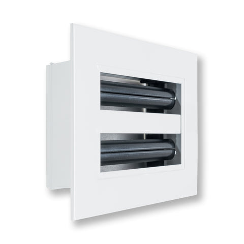 6"x4" White Aluminum Linear 2-Slot Diffuser, Slim Modern AC Vent Cover for Wall, Ceiling & Floor