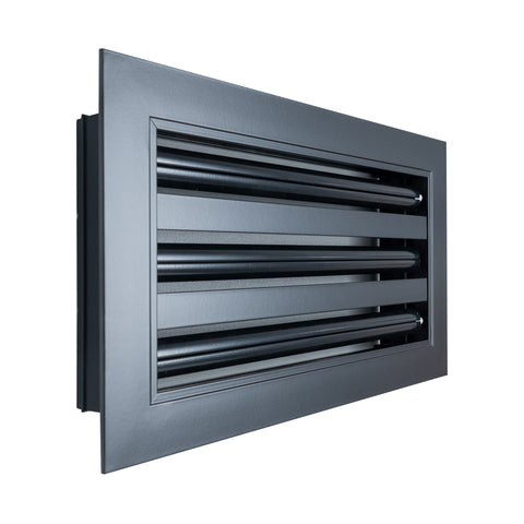 12"x6" Black Aluminum Linear 3-Slot Diffuser, Slim Modern AC Vent Cover for Wall, Ceiling & Floor