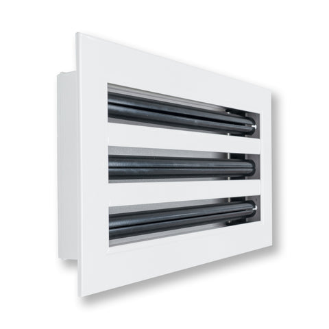 12"x6" White Aluminum Linear 3-Slot Diffuser, Slim Modern AC Vent Cover for Wall, Ceiling & Floor