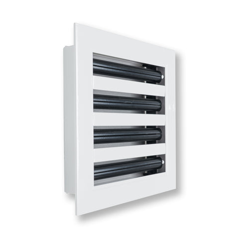 8"x8" White Aluminum Linear 4-Slot Diffuser, Slim Modern AC Vent Cover for Wall, Ceiling & Floor