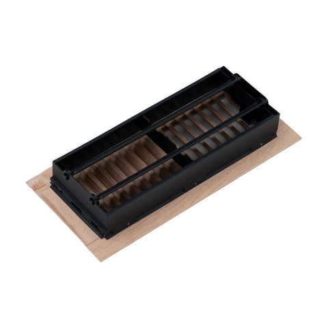 2"x12" Oak Wood Floor Register, Walkable Louvered Vent Cover with Damper