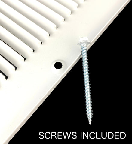 14"x10" White Steel Return Air Grille, High-Airflow HVAC Cold Air Intake for Wall & Ceiling