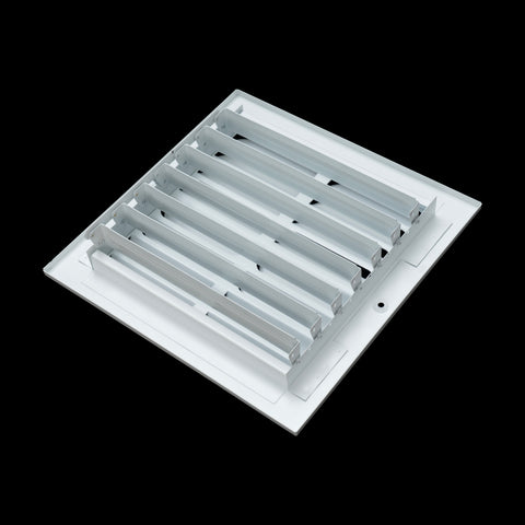 8"x8" 2-Way White Steel Fixed Curved Blade Air Supply Diffuser, Directional Register Vent Cover for Sidewall Or Ceiling