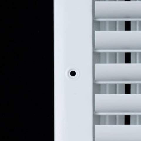 14"x8" 2-Way White Aluminum Adjustable Curved Blade Supply Register, Air Vent Cover with Damper for Sidewall Or Ceiling