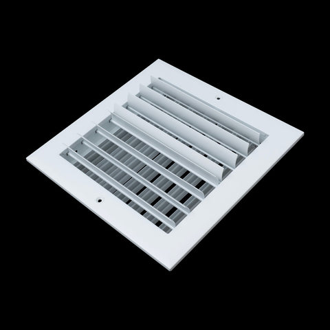 14"x8" 2-Way White Aluminum Adjustable Curved Blade Supply Register, Air Vent Cover with Damper for Sidewall Or Ceiling