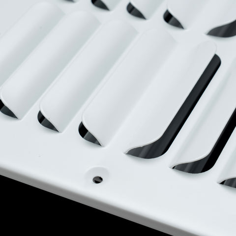 8"x8" 2-Way White Steel Fixed Curved Blade Air Supply Diffuser, Directional Register Vent Cover for Sidewall Or Ceiling