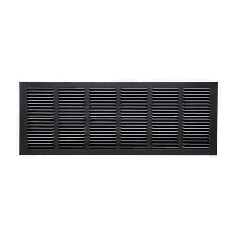 30"x10" Black Steel Return Air Grille, High-Airflow HVAC Cold Air Intake for Wall & Ceiling