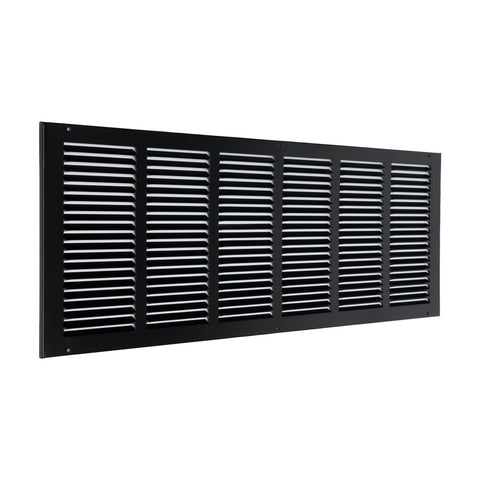 30"x10" Black Steel Return Air Grille, High-Airflow HVAC Cold Air Intake for Wall & Ceiling