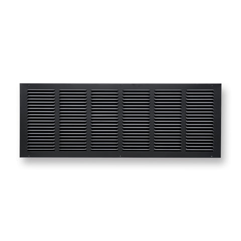 30"x10" Black Steel Return Air Grille, High-Airflow HVAC Cold Air Intake for Wall & Ceiling