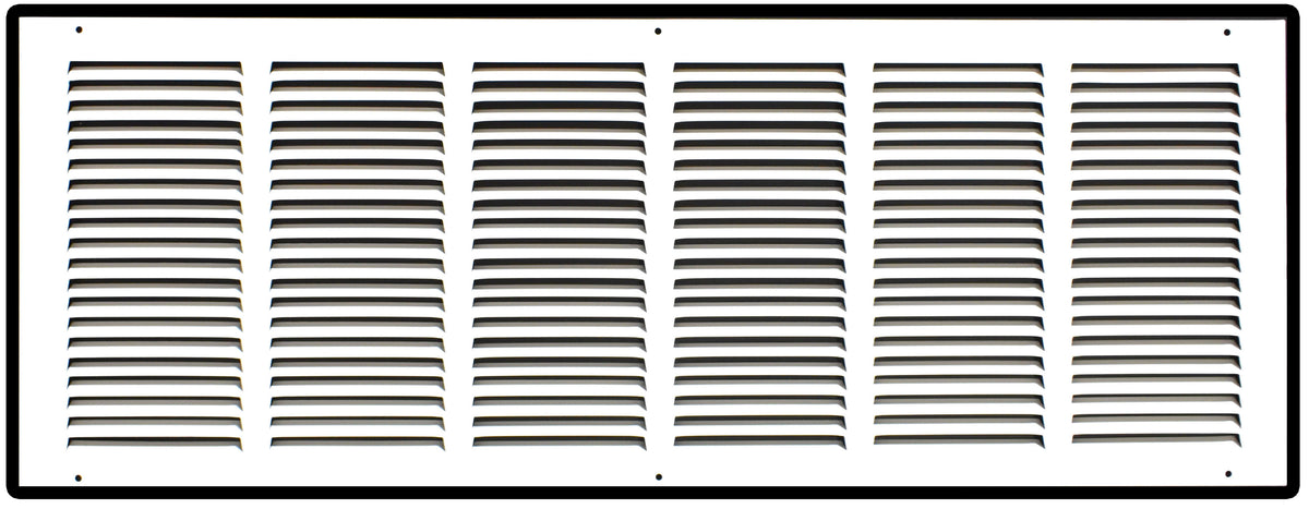 30"x10" White Steel Return Air Grille, High-Airflow HVAC Cold Air Intake for Wall & Ceiling