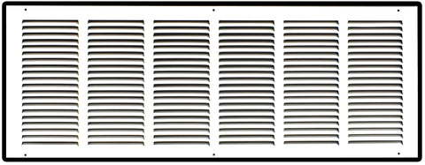 30"x10" White Steel Return Air Grille, High-Airflow HVAC Cold Air Intake for Wall & Ceiling