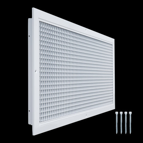 30"x12" White Aluminum Eggcrate Return Air Grille, Low-Noise High-Airflow Rust-Proof Vent Cover