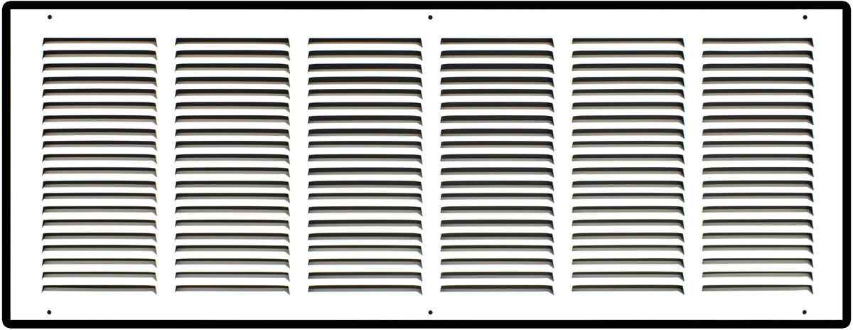 30"x12" White Steel Return Air Grille, High-Airflow HVAC Cold Air Intake for Wall & Ceiling
