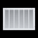 30"x20" White Steel Return Air Filter Grille, Removable Door, Plastic Latches, for 1-Inch Filters