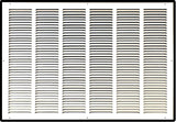 30"x20" White Steel Return Air Grille, High-Airflow HVAC Cold Air Intake for Wall & Ceiling