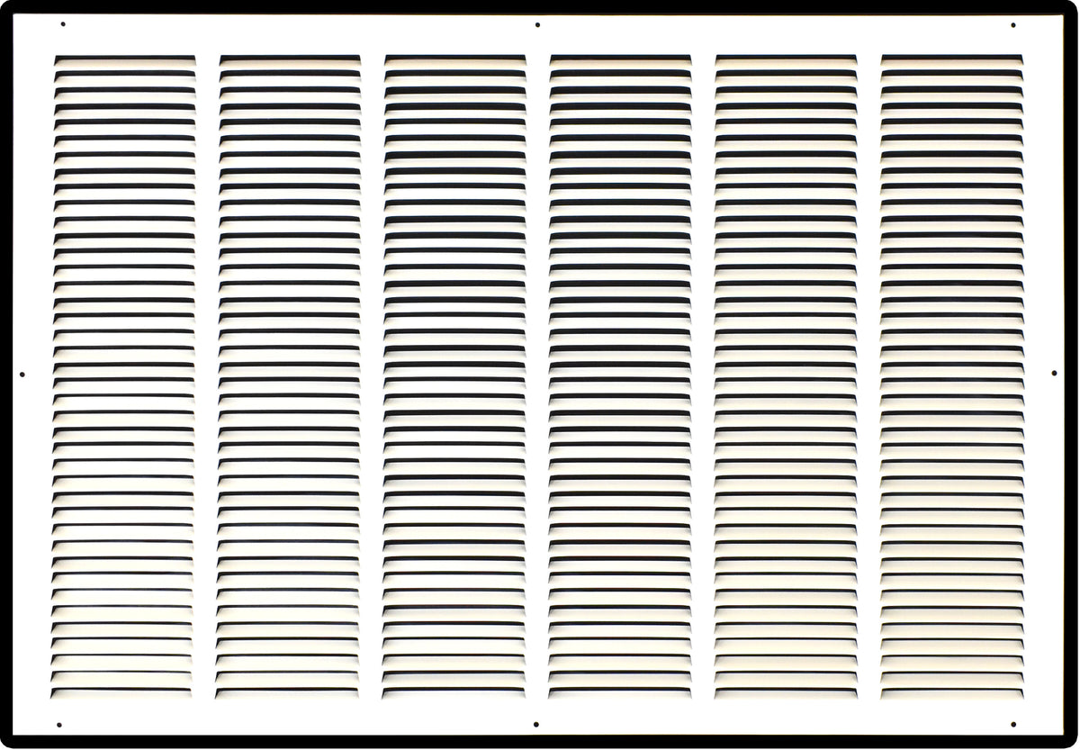 30"x20" White Steel Return Air Grille, High-Airflow HVAC Cold Air Intake for Wall & Ceiling