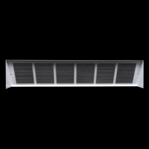 30"x6" White Steel Triangular Baseboard Grille, Efficient Airflow, 3-13/16" Depth
