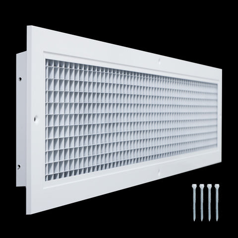 30"x6" White Aluminum Eggcrate Return Air Grille, Low-Noise High-Airflow Rust-Proof Vent Cover