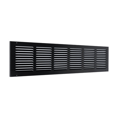 30"x6" Black Steel Return Air Grille, High-Airflow HVAC Cold Air Intake for Wall & Ceiling
