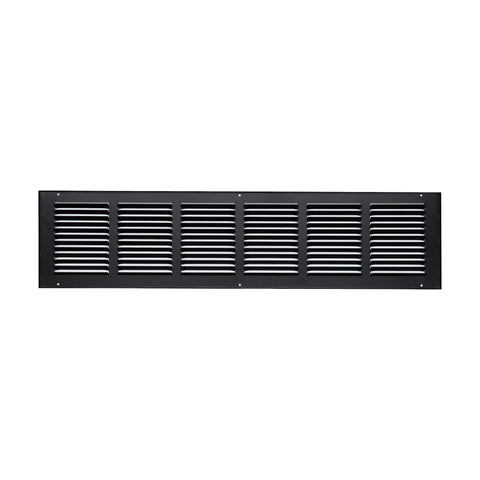 30"x6" Black Steel Return Air Grille, High-Airflow HVAC Cold Air Intake for Wall & Ceiling