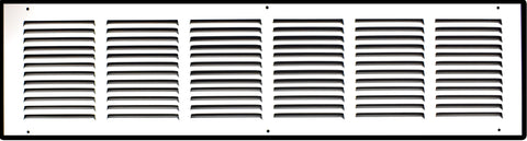 30"x6" White Steel Return Air Grille, High-Airflow HVAC Cold Air Intake for Wall & Ceiling