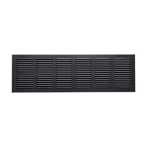 30"x8" Black Steel Return Air Grille, High-Airflow HVAC Cold Air Intake for Wall & Ceiling
