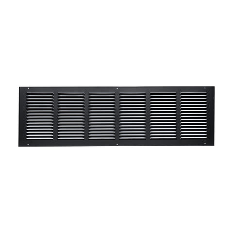 30"x8" Black Steel Return Air Grille, High-Airflow HVAC Cold Air Intake for Wall & Ceiling