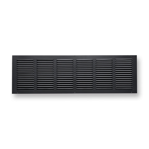 30"x8" Black Steel Return Air Grille, High-Airflow HVAC Cold Air Intake for Wall & Ceiling