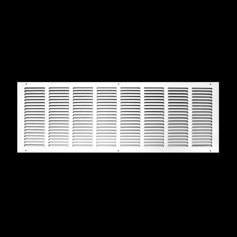 32"x10" White Steel Return Air Grille, High-Airflow HVAC Cold Air Intake for Wall & Ceiling