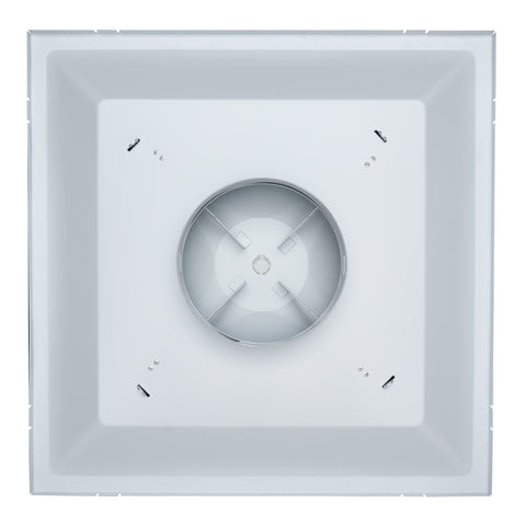 Fits 24"x24" White Steel T-Bar Drop Ceiling Diffuser, 2x2 Lay-In 2-Cone, 8" Round Neck