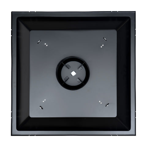 Fits 24"x24" Black Steel T-Bar Drop Ceiling Diffuser, 2x2 Lay-In 2-Cone, 6" Round Neck