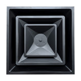 Fits 24"x24" Black Steel T-Bar Drop Ceiling Diffuser, 2x2 Lay-In 2-Cone, 8" Round Neck