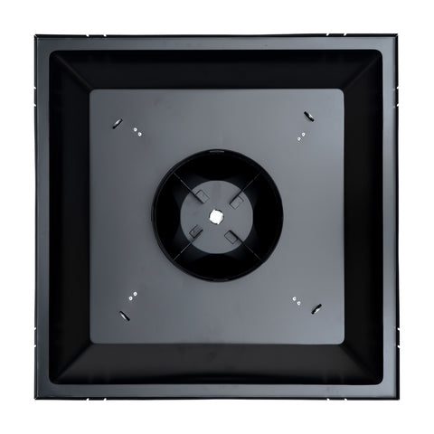 Fits 24"x24" Black Steel T-Bar Drop Ceiling Diffuser, 2x2 Lay-In 2-Cone, 8" Round Neck