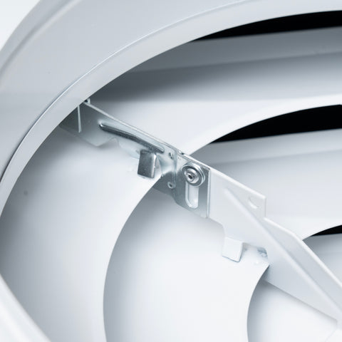Fits 24"x24" White Steel T-Bar Drop Ceiling Diffuser, 2x2 Lay-In 3-Cone, 6" Neck