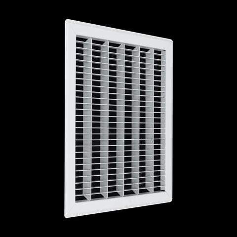 12"x14" White Steel Return Air Floor Grille, Walkable Heavy-Duty Fixed-Blade Vent Cover