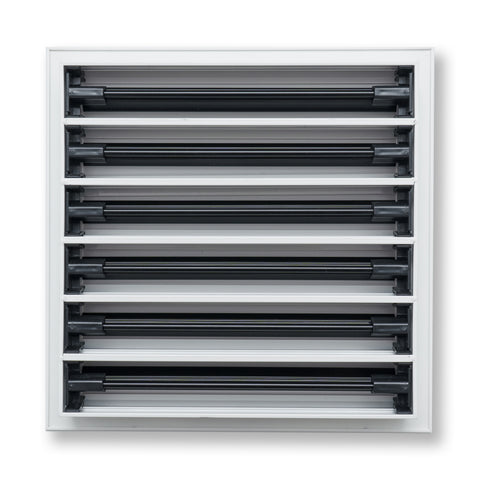 12"x12" White Aluminum Linear 6-Slot Diffuser, Slim Modern AC Vent Cover for Wall, Ceiling & Floor
