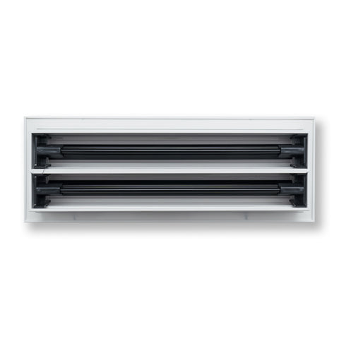 14"x4" White Aluminum Linear 2-Slot Diffuser, Slim Modern AC Vent Cover for Wall, Ceiling & Floor