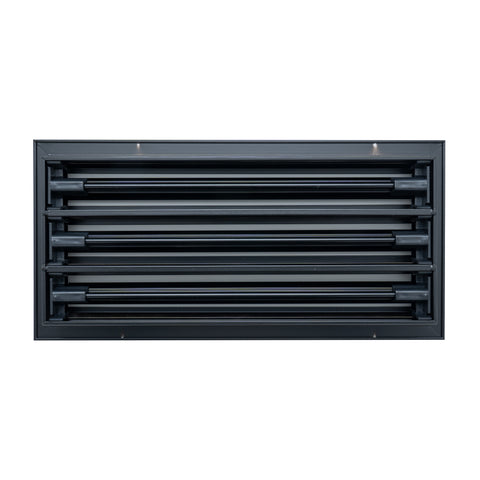 14"x6" Black Aluminum Linear 3-Slot Diffuser, Slim Modern AC Vent Cover for Wall, Ceiling & Floor