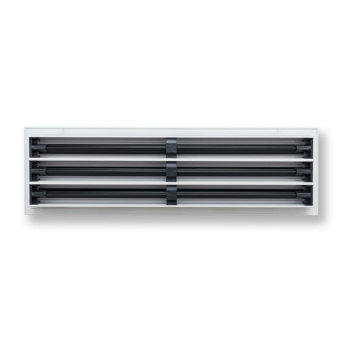 24"x6" White Aluminum Linear 3-Slot Diffuser, Slim Modern AC Vent Cover for Wall, Ceiling & Floor