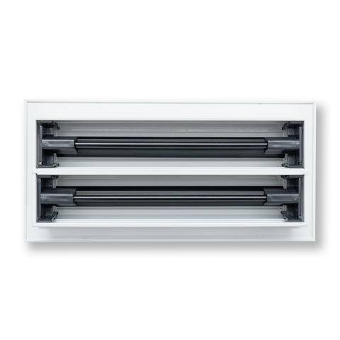10"x4" White Aluminum Linear 2-Slot Diffuser, Slim Modern AC Vent Cover for Wall, Ceiling & Floor