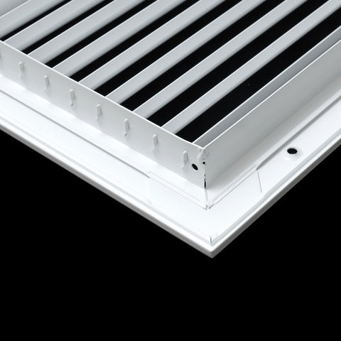 30"x4" White Aluminum Rust-Free Return Air Grille, High-Airflow HVAC Cold Air Intake for Wall & Ceiling