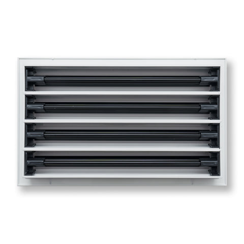 14"x8" White Aluminum Linear 4-Slot Diffuser, Slim Modern AC Vent Cover for Wall, Ceiling & Floor