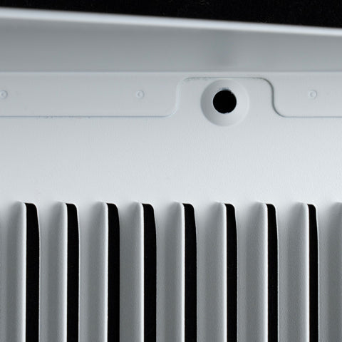 12"x6" White Steel Triangular Baseboard Grille, Efficient Airflow, 3-13/16" Depth