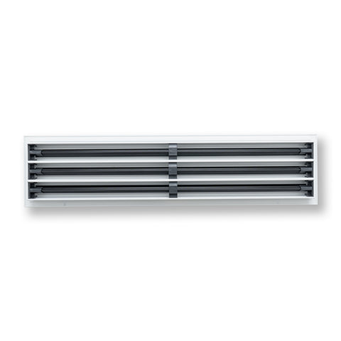 30"x6" White Aluminum Linear 3-Slot Diffuser, Slim Modern AC Vent Cover for Wall, Ceiling & Floor