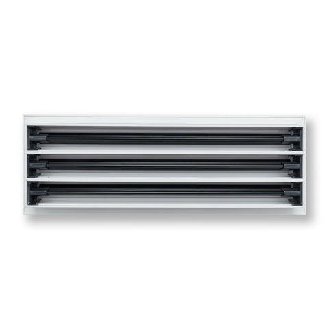 20"x6" White Aluminum Linear 3-Slot Diffuser, Slim Modern AC Vent Cover for Wall, Ceiling & Floor