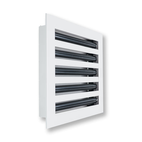 10"x10" White Aluminum Linear 5-Slot Diffuser, Slim Modern AC Vent Cover for Wall, Ceiling & Floor