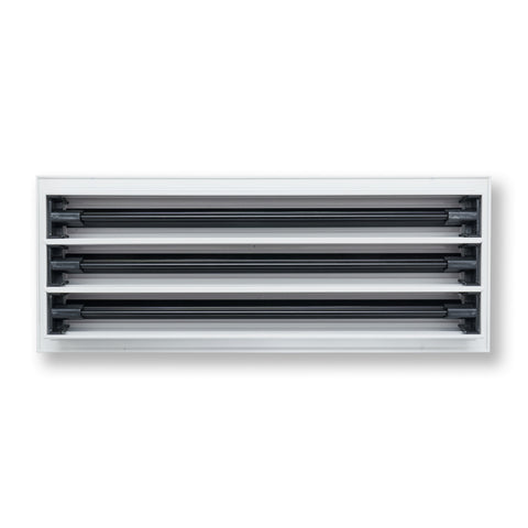 18"x6" White Aluminum Linear 3-Slot Diffuser, Slim Modern AC Vent Cover for Wall, Ceiling & Floor